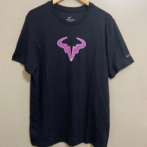 Nike Dri-FIT Rafa Nadal Tennis T-Shirt Black Purple Men’s DZ2639-010 NEW